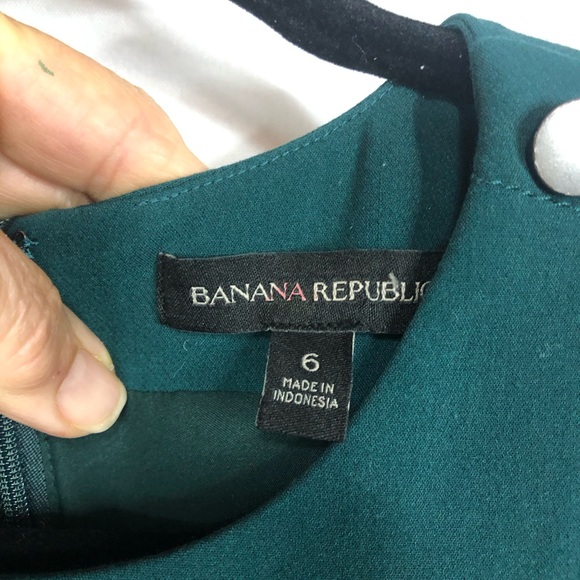 Banana Republic Dress Sleeveless Asymmetrical Buttons Fitted Waist Flared Skirt - Picture 8 of 10